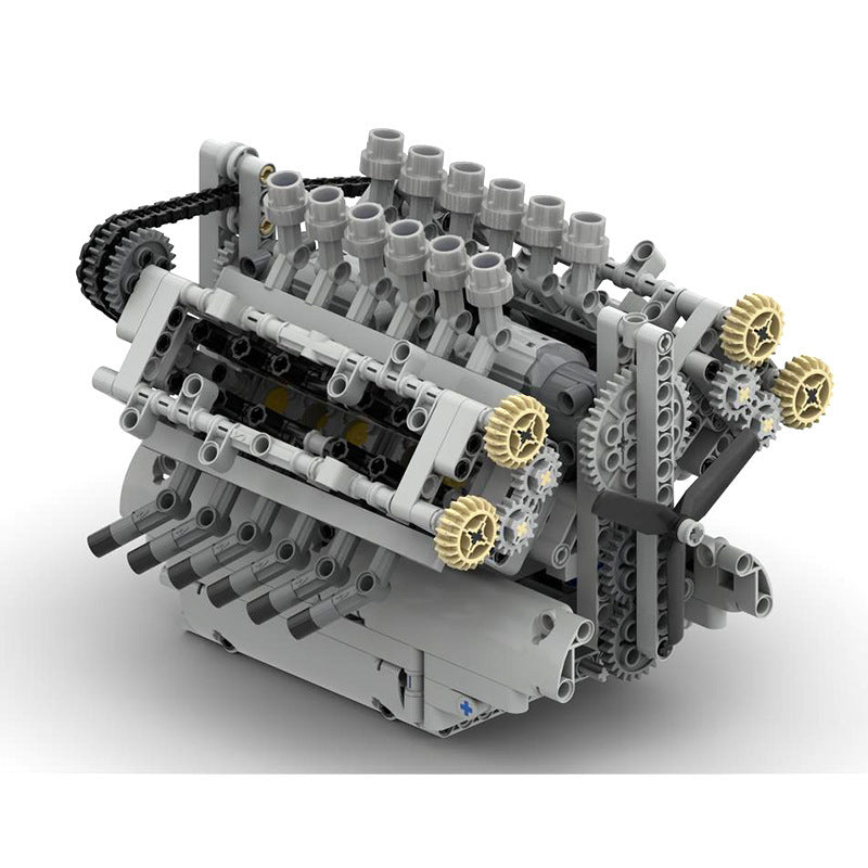 Building Blocks MOC-40128 V12 Generator Model Toys With Gearbox