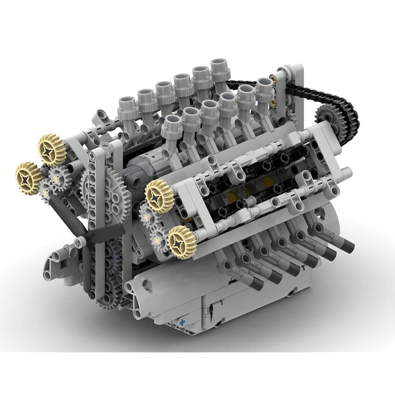 Building Blocks MOC-40128 V12 Generator Model Toys With Gearbox