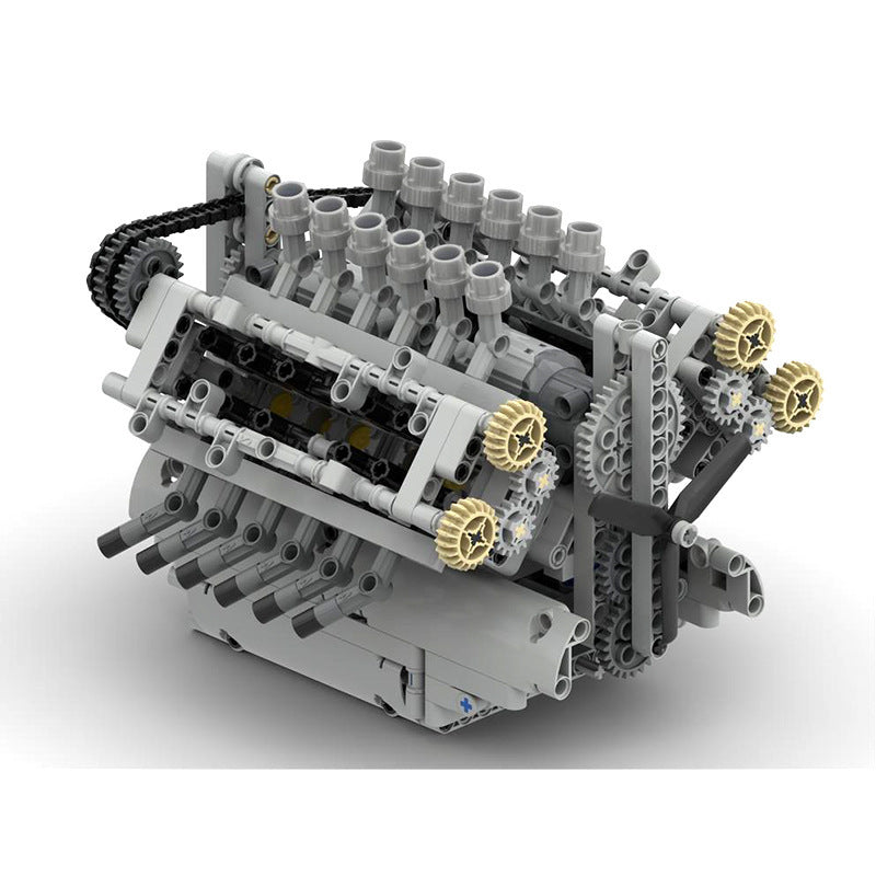 Building Blocks MOC-40128 V12 Generator Model Toys With Gearbox