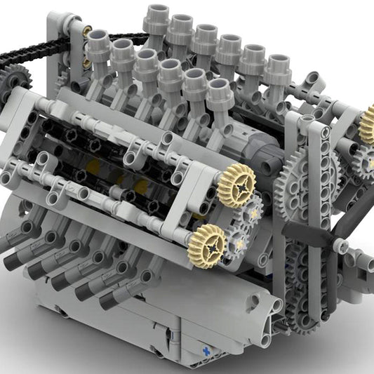Building Blocks MOC-40128 V12 Generator Model Toys With Gearbox
